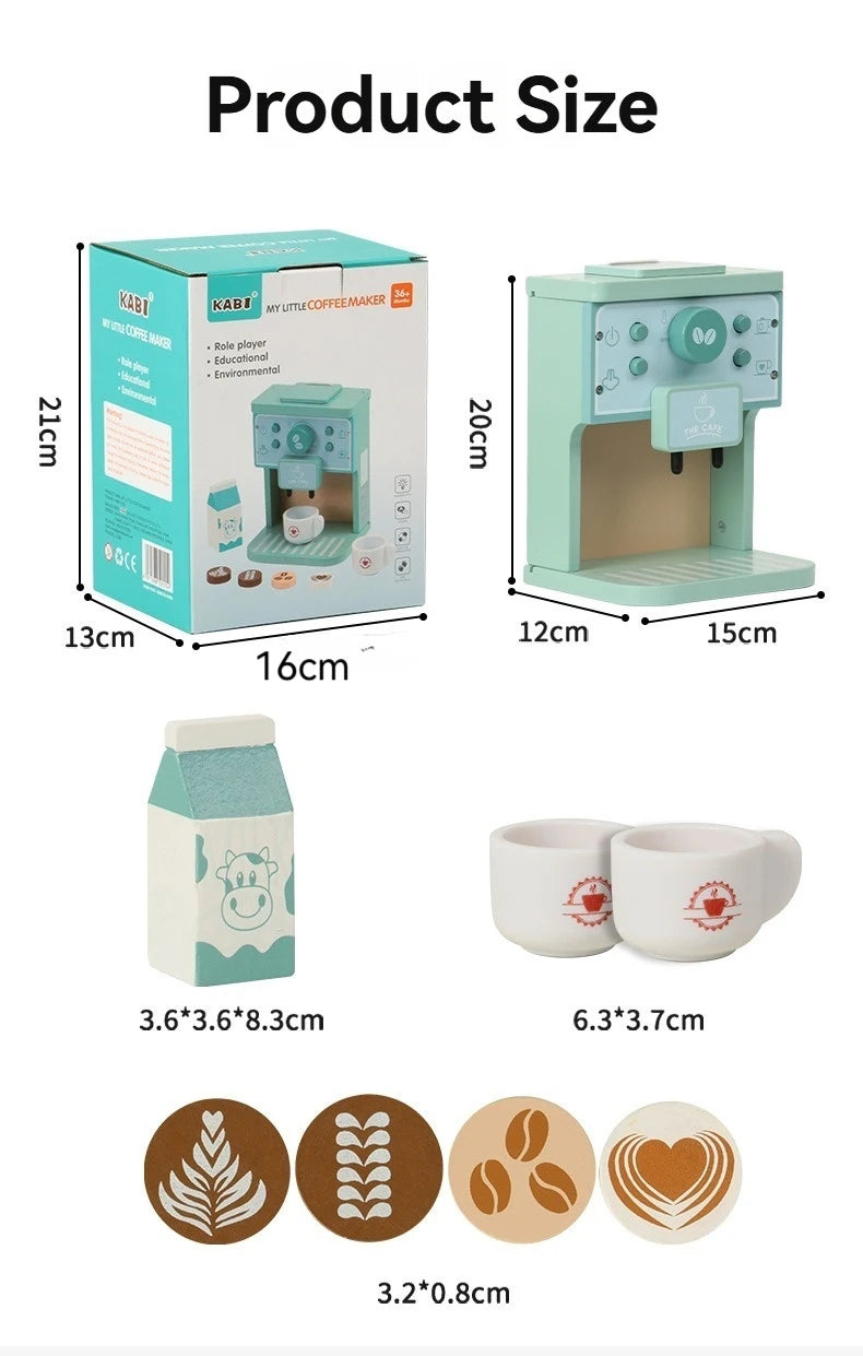 Kids Wooden Kitchen Coffee Maker