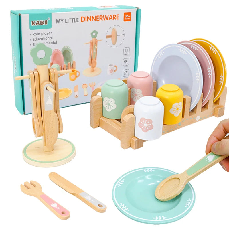 Wooden Kitchen Pretend Play Set