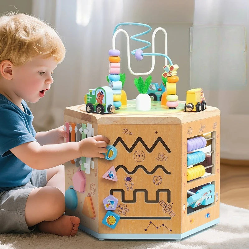 Wooden 14-in-1 Activity Cube