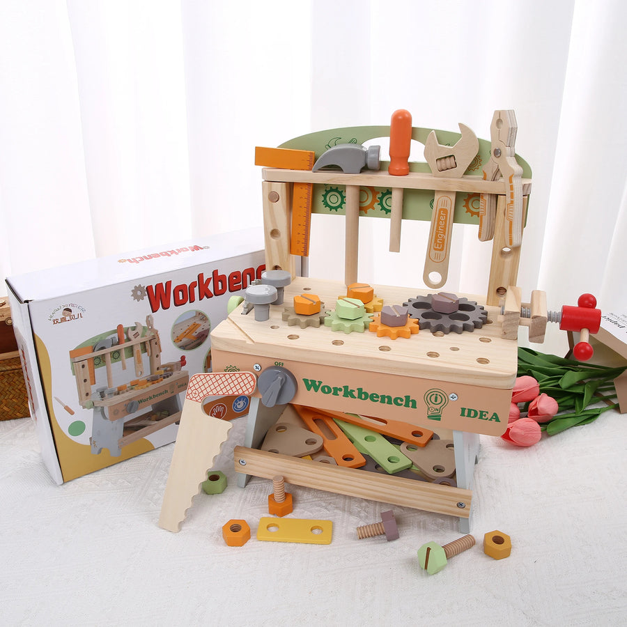 Wooden Tool Bench Simulation DIY Toy