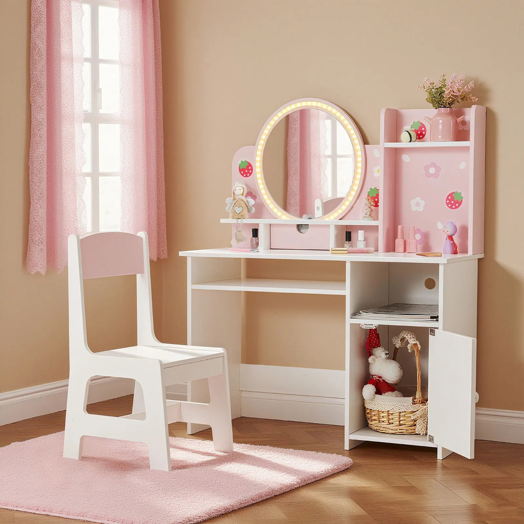 Pink Kids Vanity Desk