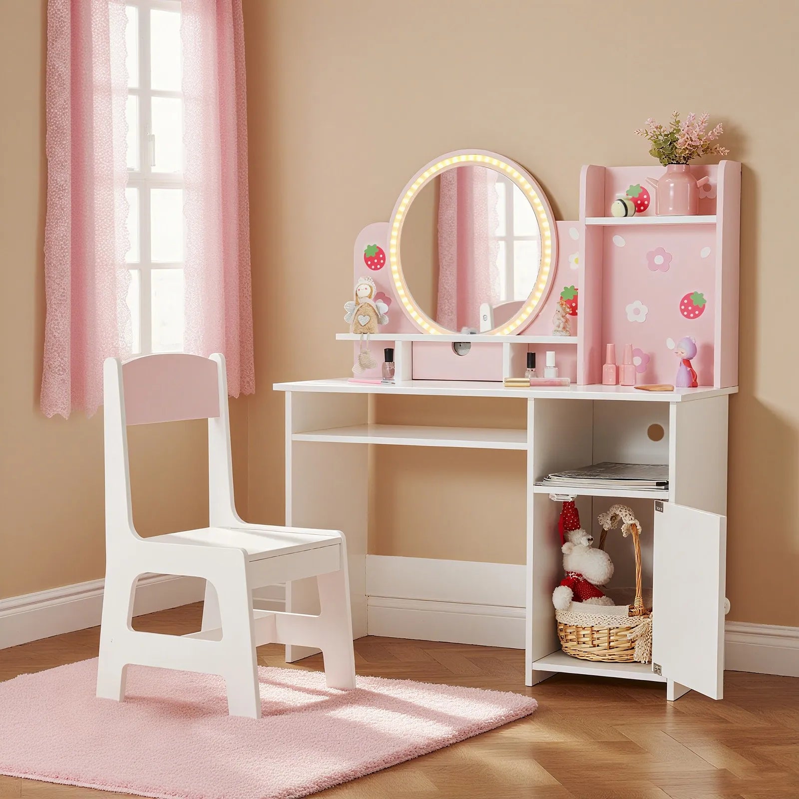 Pink Kids Vanity Desk