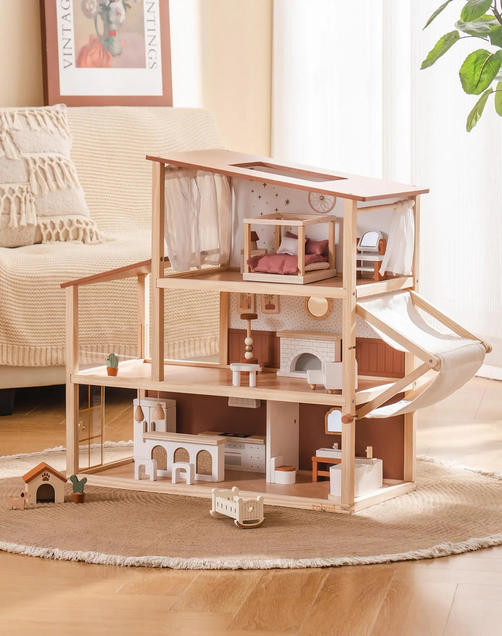 Wooden Bohemian Dollhouse