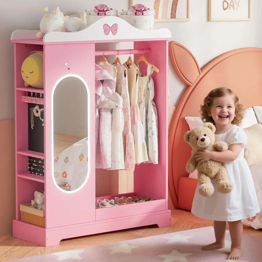 Kids Dress-Up Armoire with Jewelry Cabinet