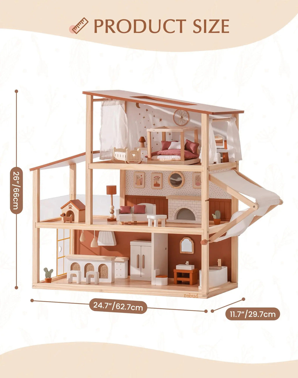 Wooden Bohemian Dollhouse