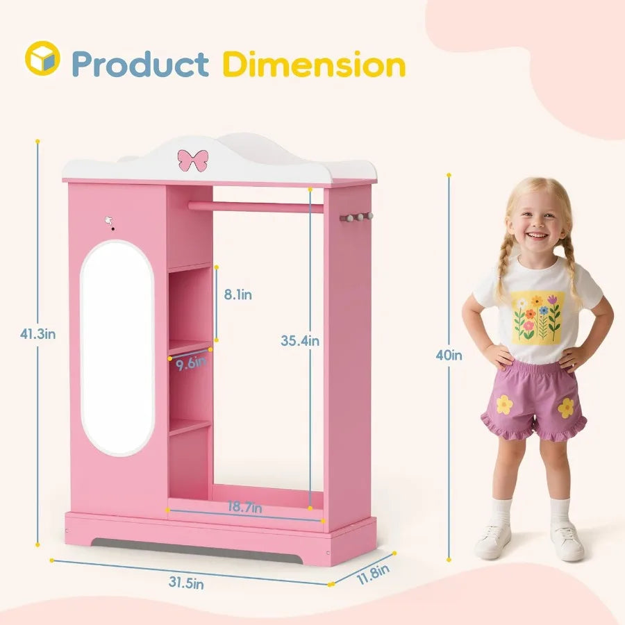 Kids Dress-Up Armoire with Jewelry Cabinet