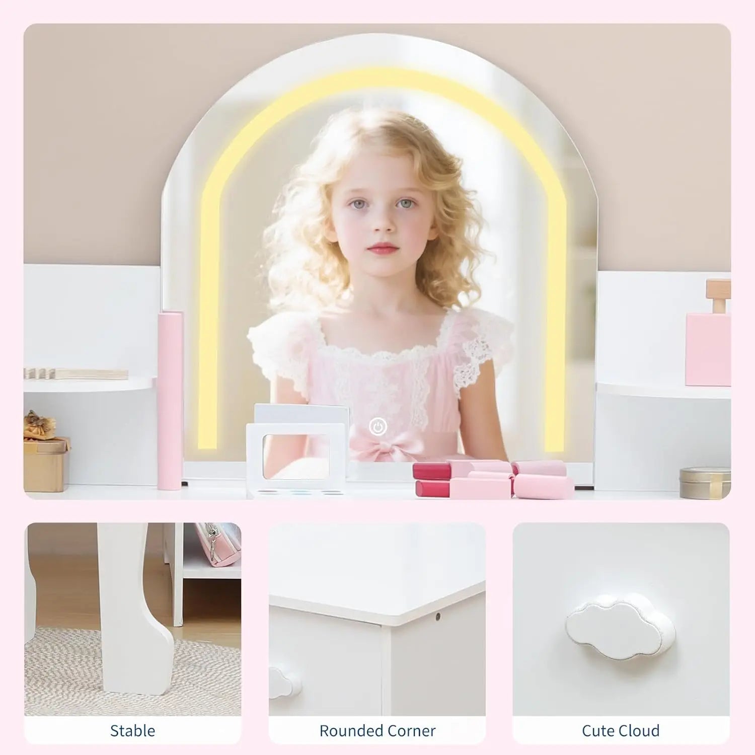 Kids Vanity Table and Chair Set