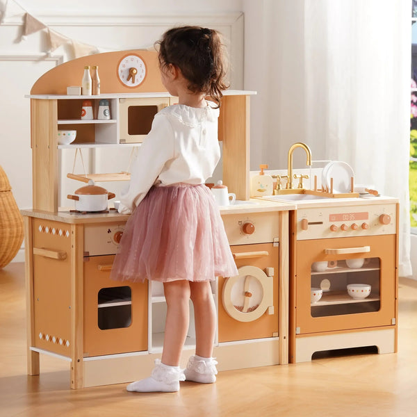 Wooden Play Kitchen Set