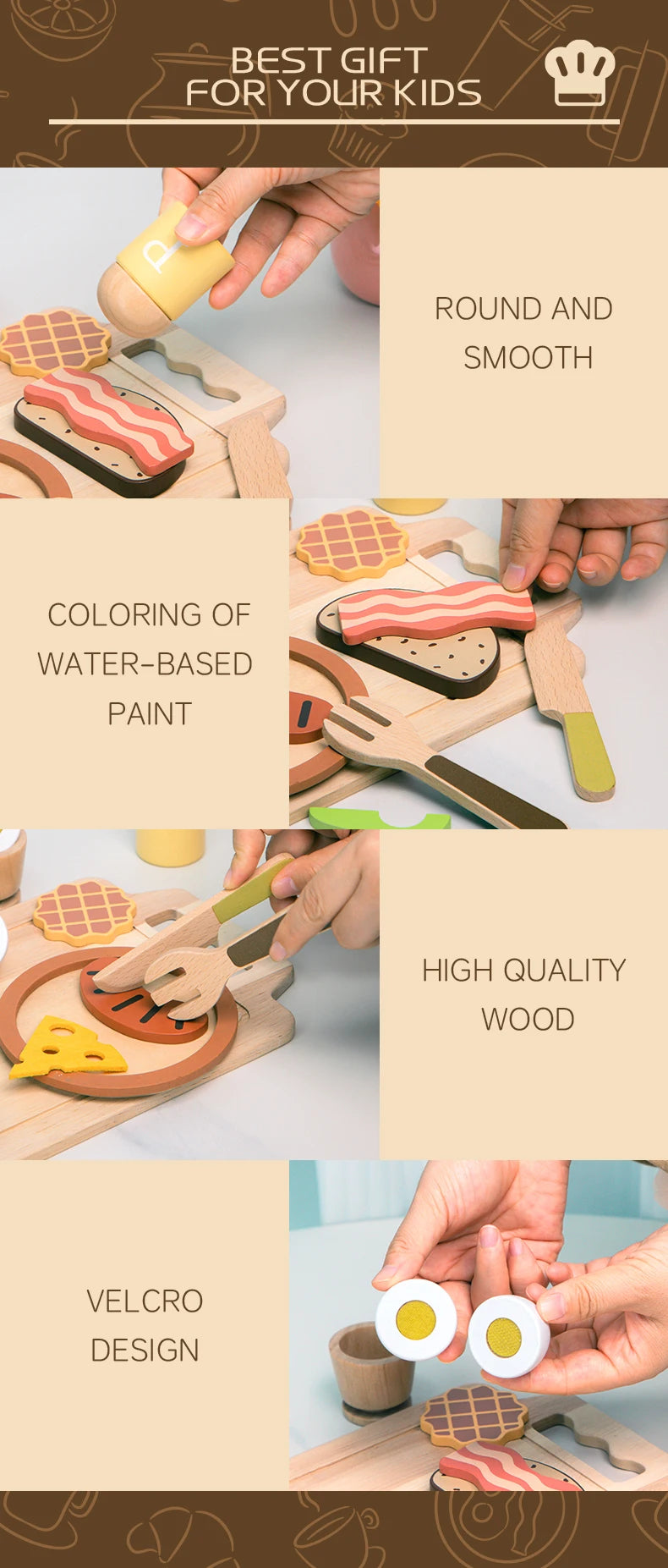 Wooden Breakfast Pretend Play Set