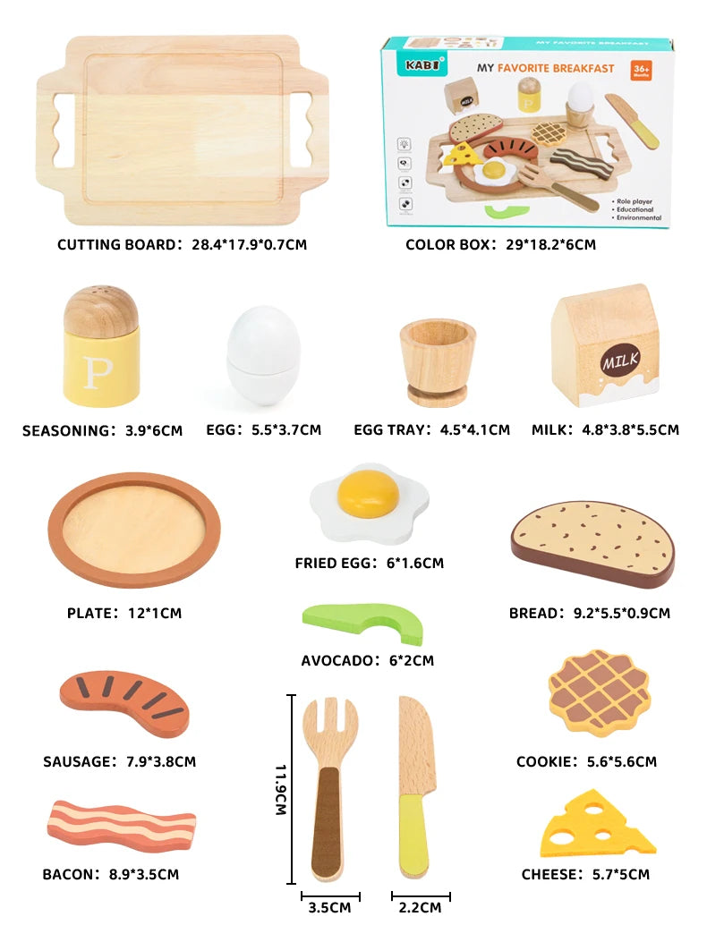 Wooden Breakfast Pretend Play Set