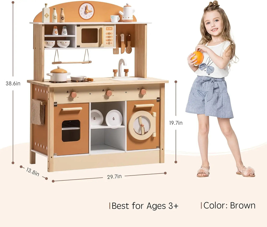 Wooden Play Kitchen Set