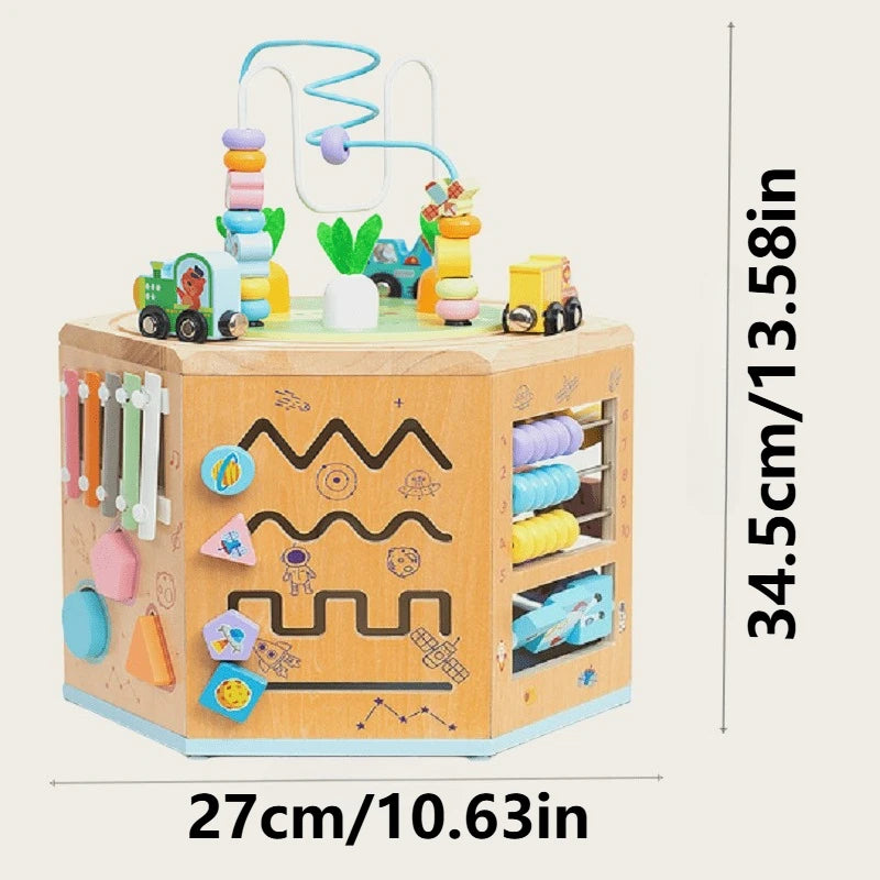 Wooden 14-in-1 Activity Cube