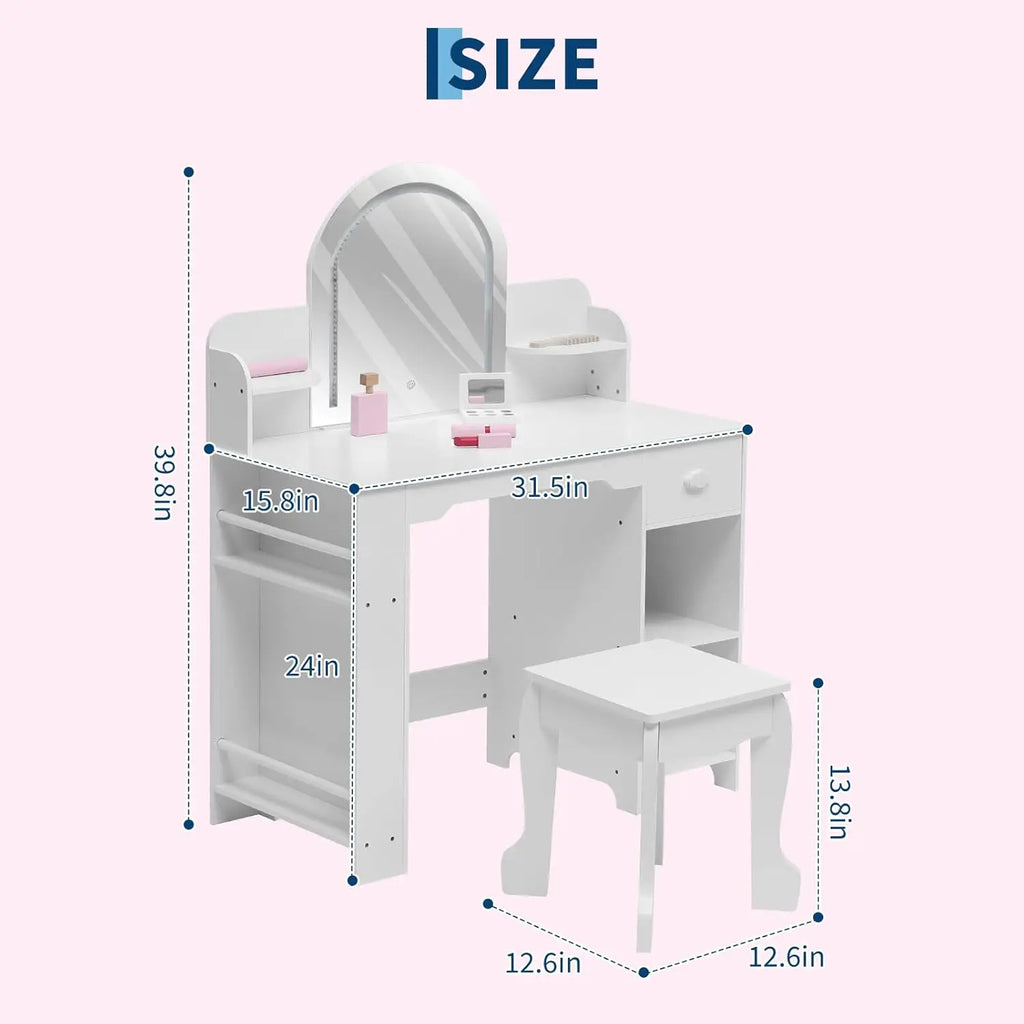 Kids Vanity Table and Chair Set