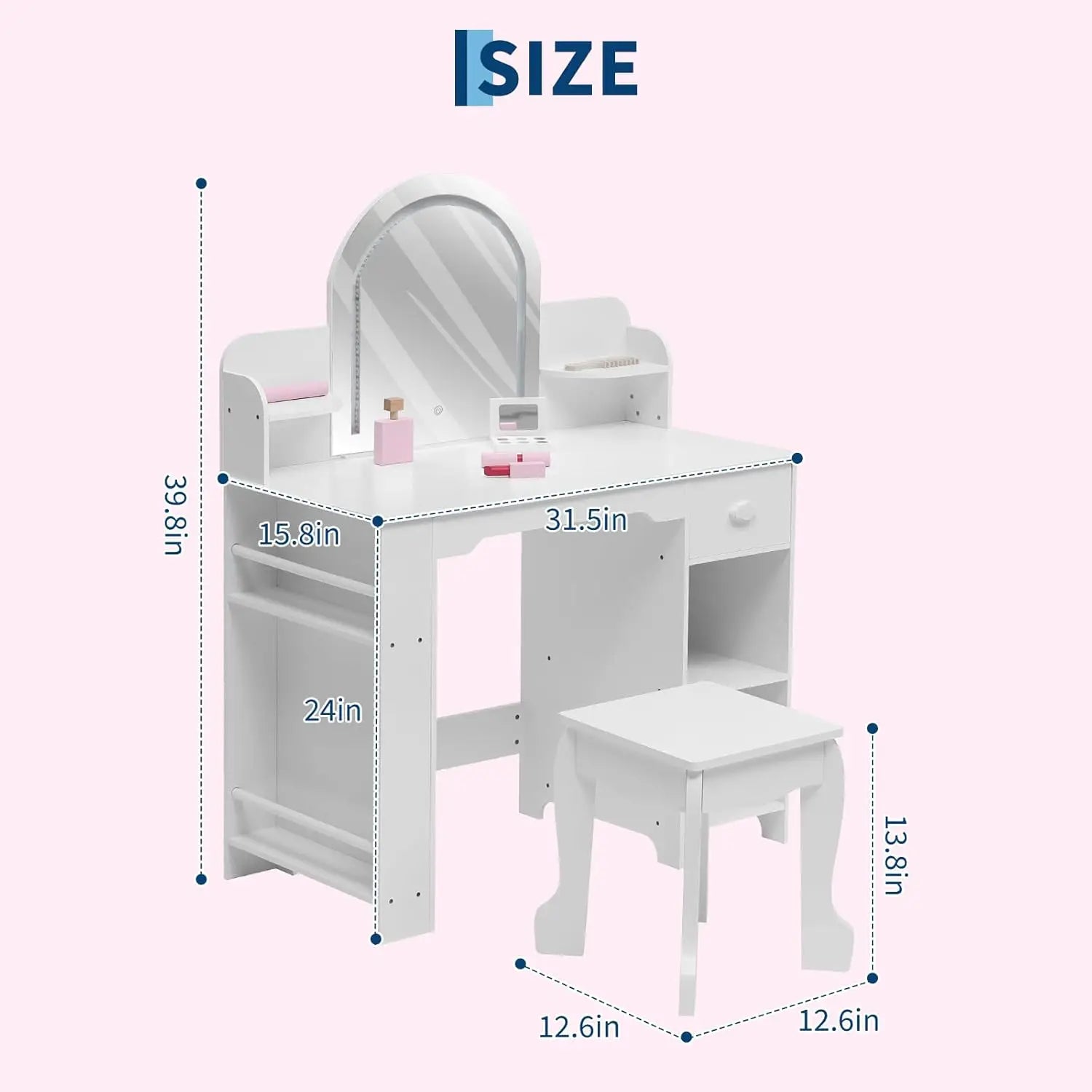 Kids Vanity Table and Chair Set