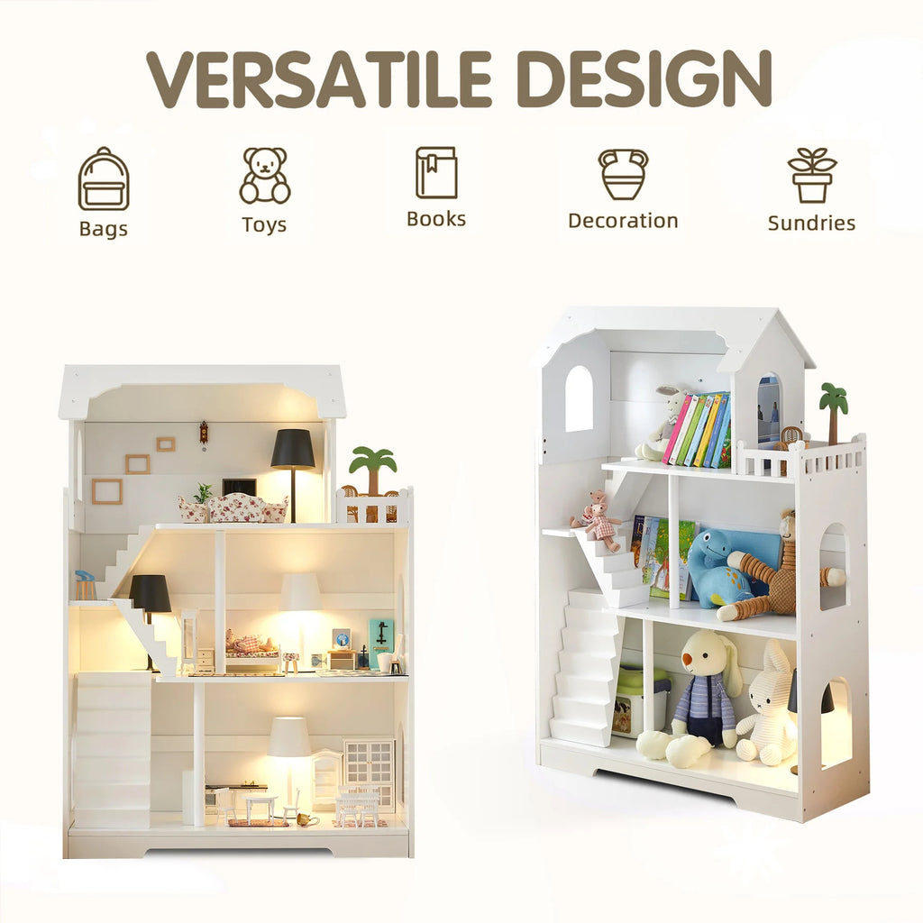 Wooden Dollhouse Bookshelf