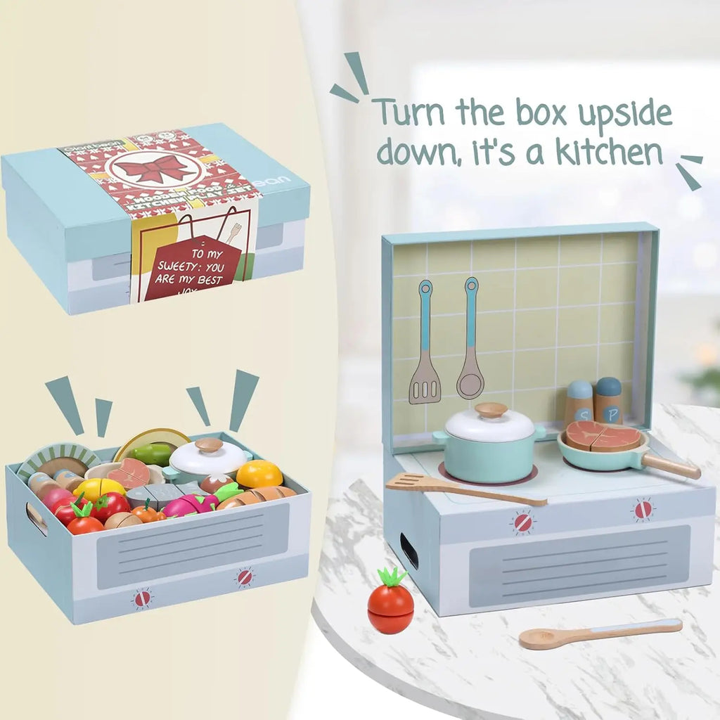 Wooden Play Food Set – 78PCS