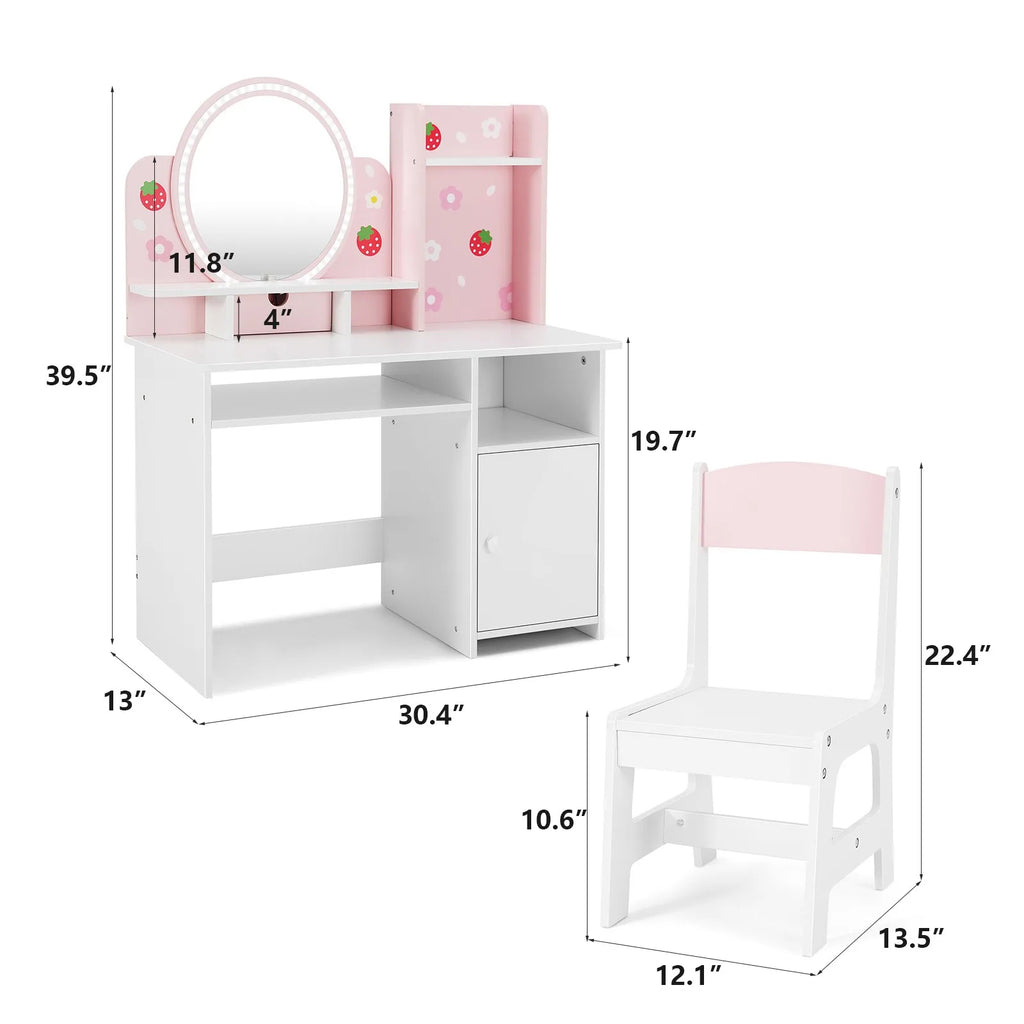 Pink Kids Vanity Desk