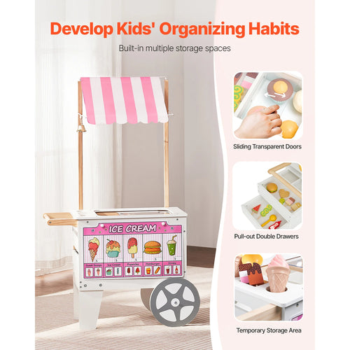 Ice Cream Cart Play Set with 20+ Accessories