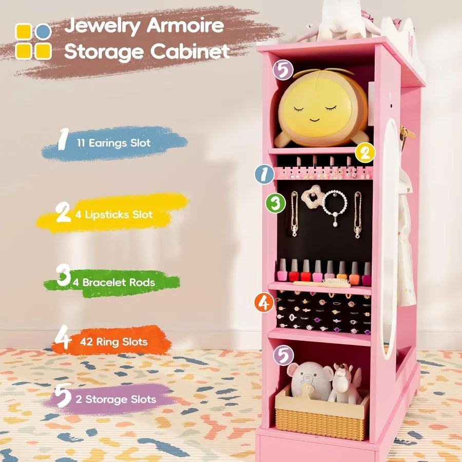 Kids Dress-Up Armoire with Jewelry Cabinet