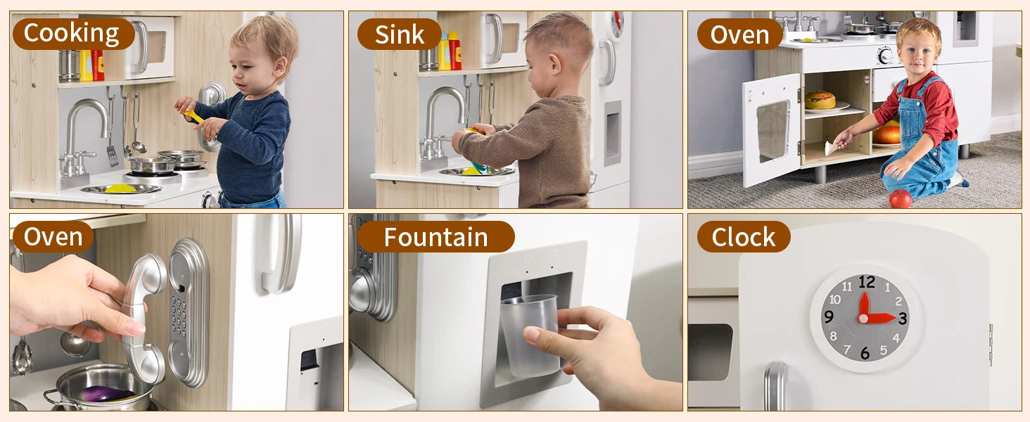 Kids Wooden Kitchen Playset