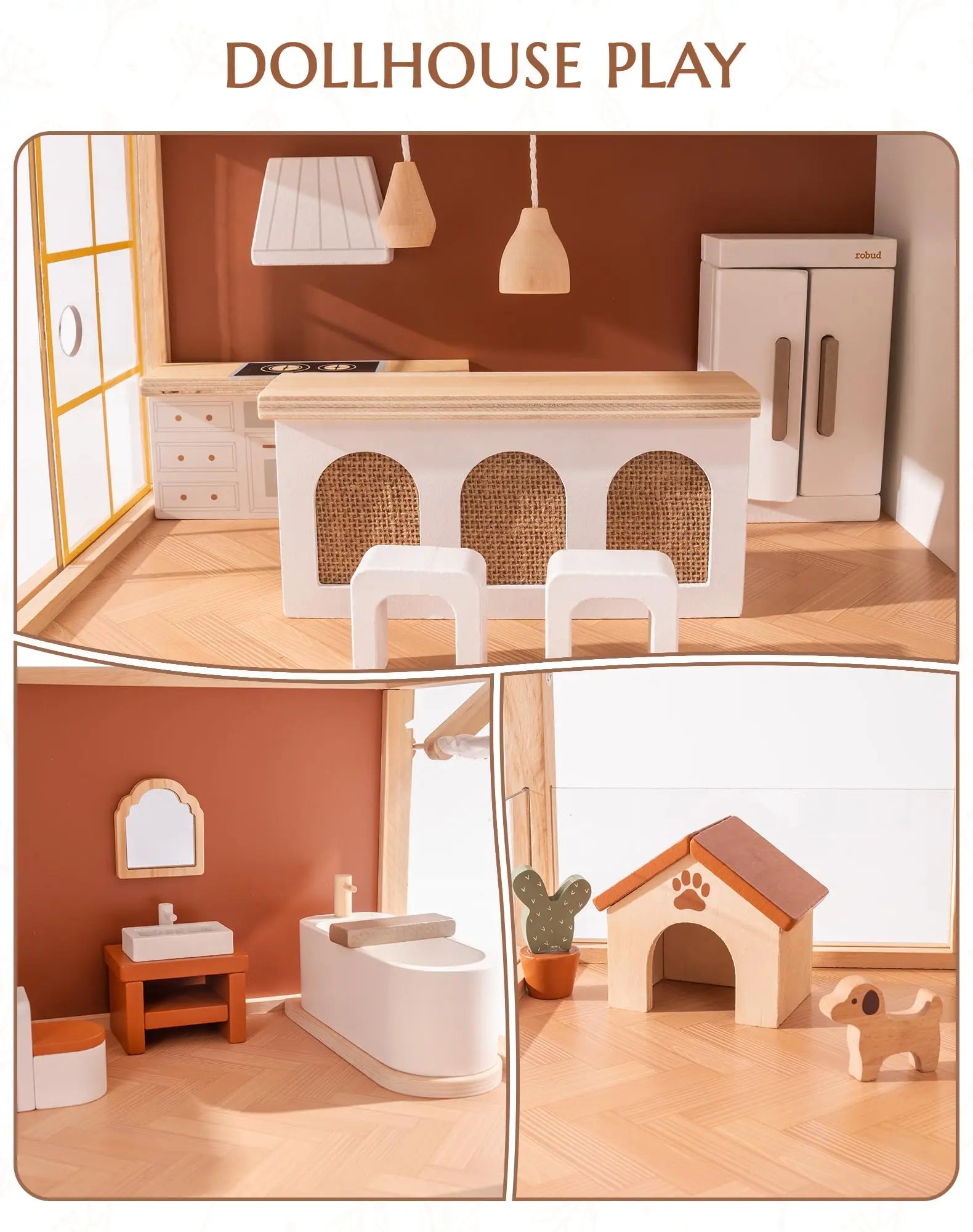 Wooden Bohemian Dollhouse