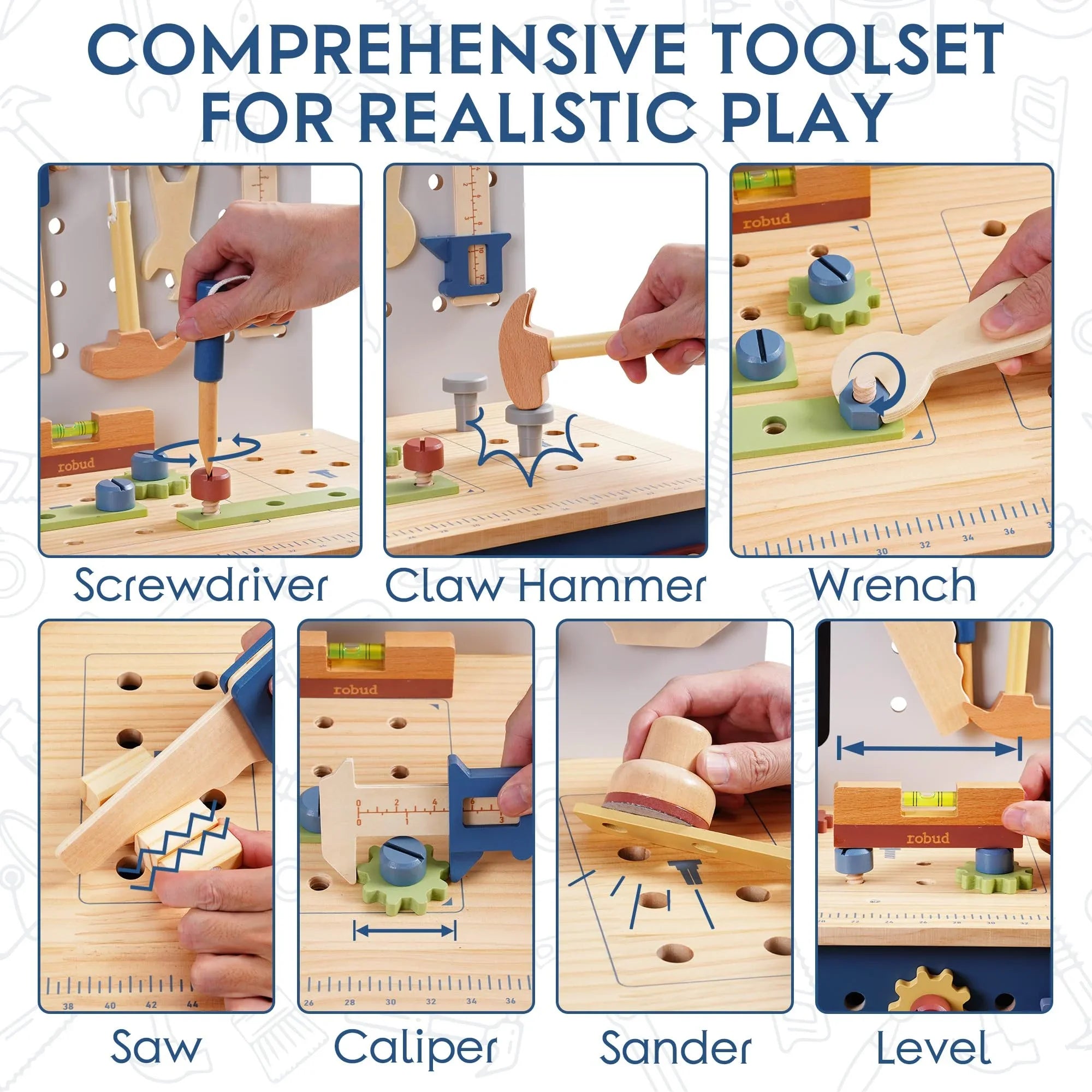 Large Wooden Toy Workbench