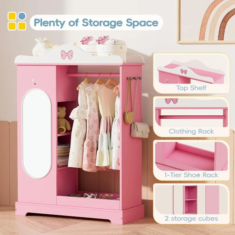 Kids Dress-Up Armoire with Jewelry Cabinet