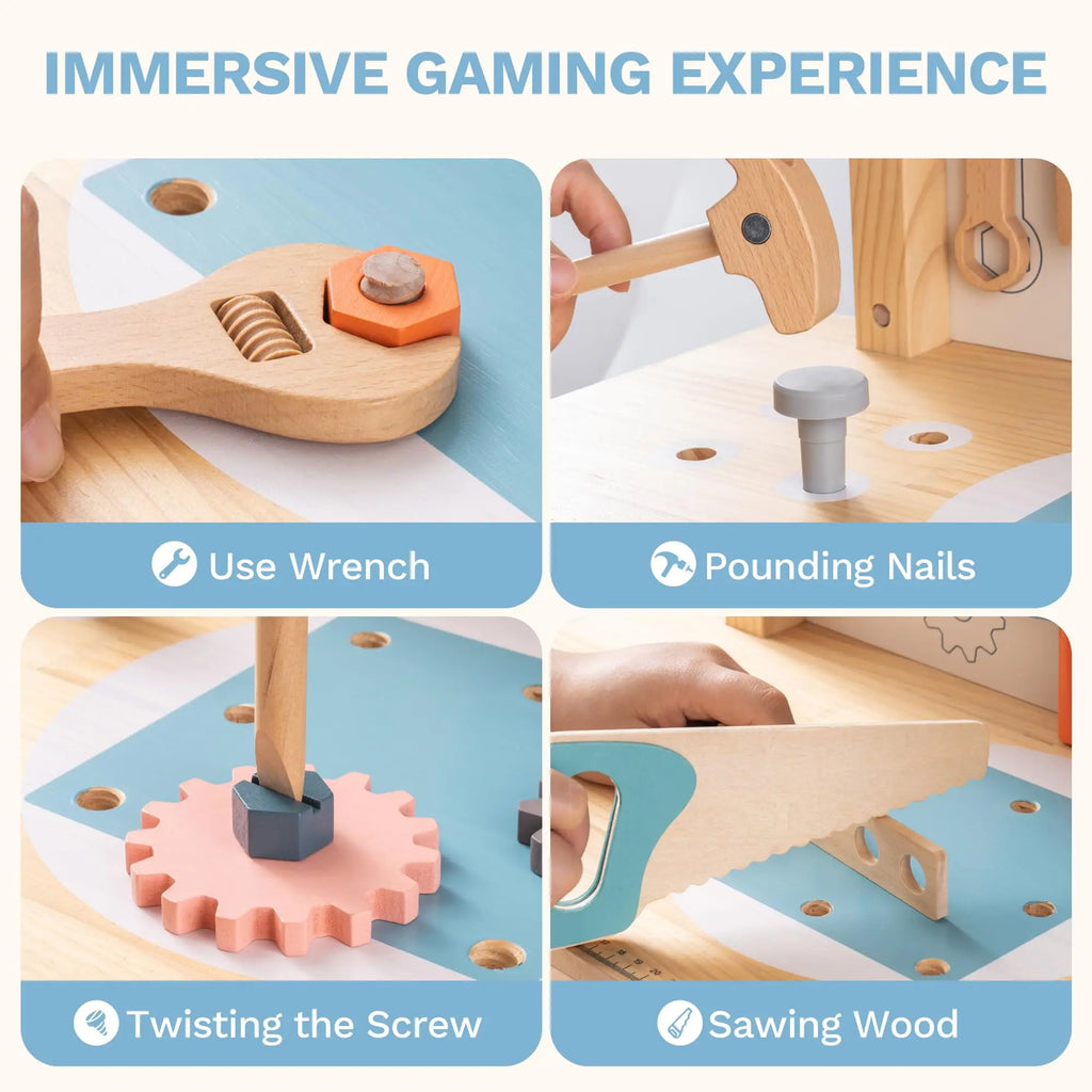 Wooden Play Tool Workbench Set