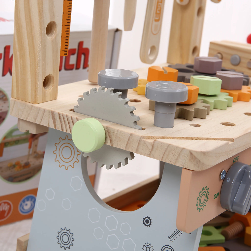 Wooden Tool Bench Simulation DIY Toy