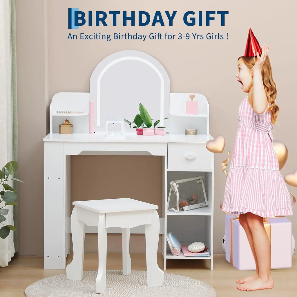 Kids Vanity Table and Chair Set