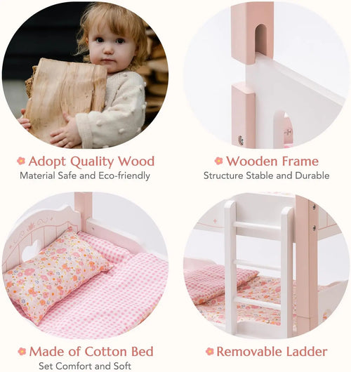 Baby Doll Bunk Beds for 18-Inch Dolls