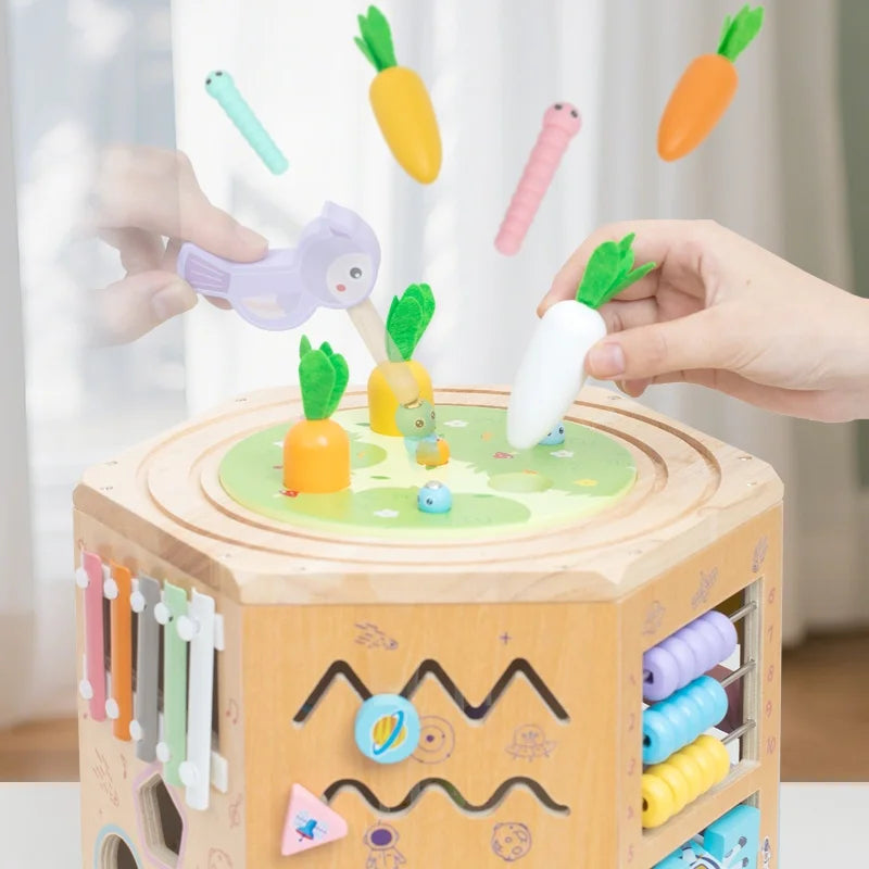 Wooden 14-in-1 Activity Cube