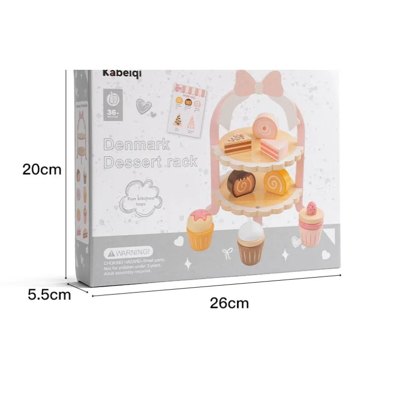 Wooden Double Layer Dessert