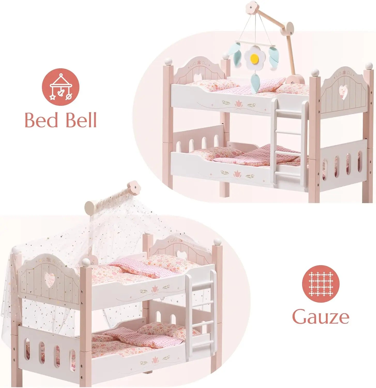 Baby Doll Bunk Beds for 18-Inch Dolls