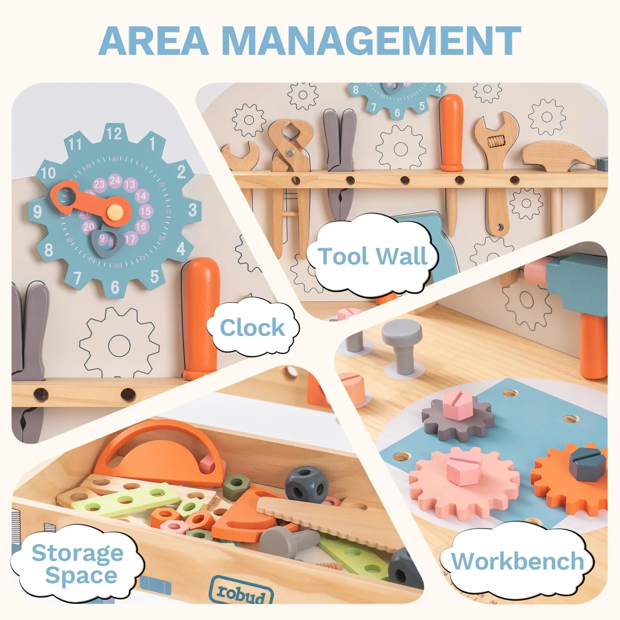 Wooden Play Tool Workbench Set