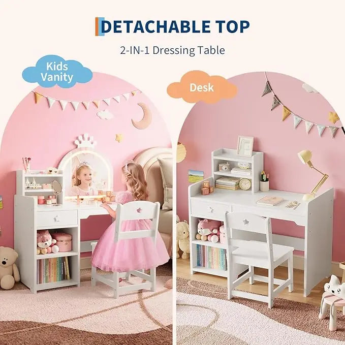 Kids Vanity with Lights – 2-in-1