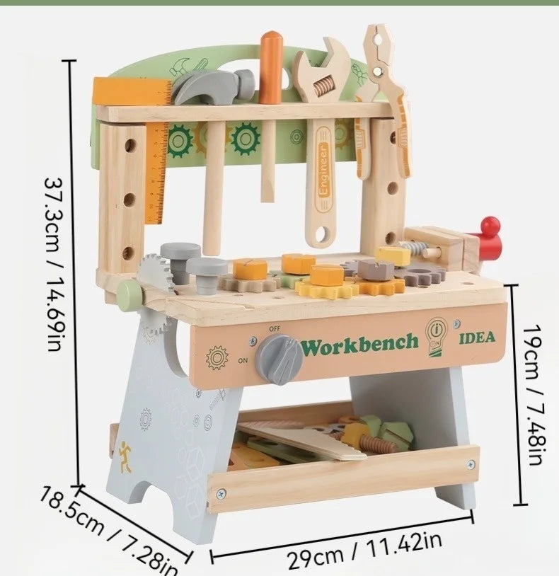 Wooden Tool Bench Simulation DIY Toy