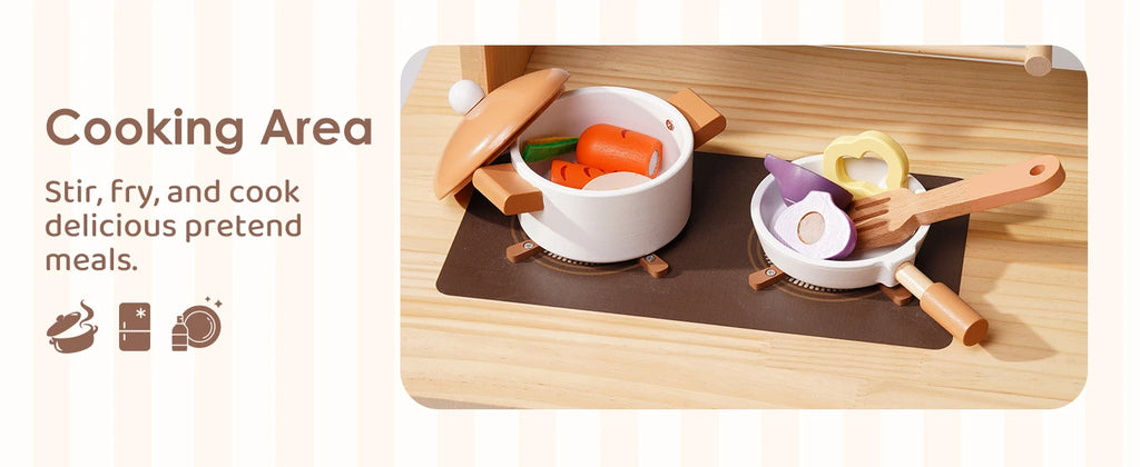 Wooden Play Kitchen Set